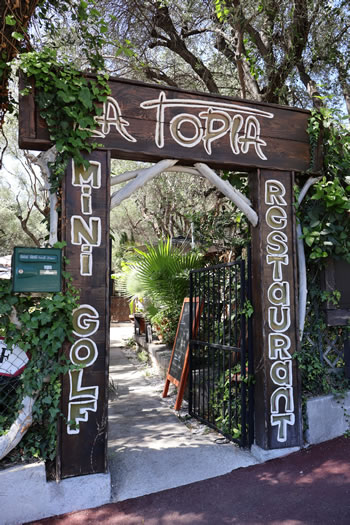 Entrée restaurant La Topia à Menton